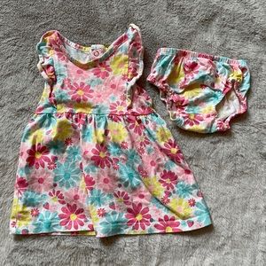 Floral Toddler Dress with Diaper Cover